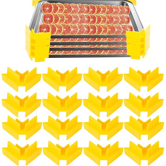 16pcs Tray Stackers Compatible with Harvest Right Freeze Dryer Trays Stacks, Plastic Space-Saving Freeze Dryer Machine Accessories for Efficient Food Storage (Yellow)