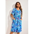 thumbnail image 5 of Ekouaer Womens House Dress Floral Print Moo Moos Nightgowns Moomoo Dresses Mumus with Pockets, 5 of 7