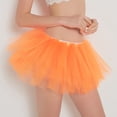 thumbnail image 3 of Tiqkatyck Mardi Gras Skirts For Women Clearance, Womens High Quality Pleated Gauze Mini Skirt Adult Tutu Dancing Skirt Long Skirt Orange, 3 of 6