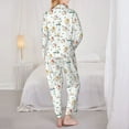 thumbnail image 6 of Wukai Cartoon House Print Women's Pajama Set - Soft Long Sleeve Sleepwear for Comfort and Style-Small, 6 of 9