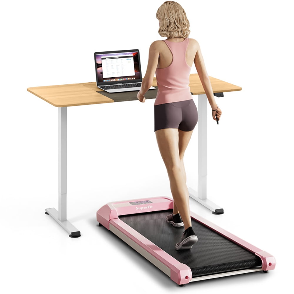 Spaco 2.25 HP Walking Pad with LED Display and Remote Control-Pink, Under Desk Electric Treadmill Motorized Exercise Machine
