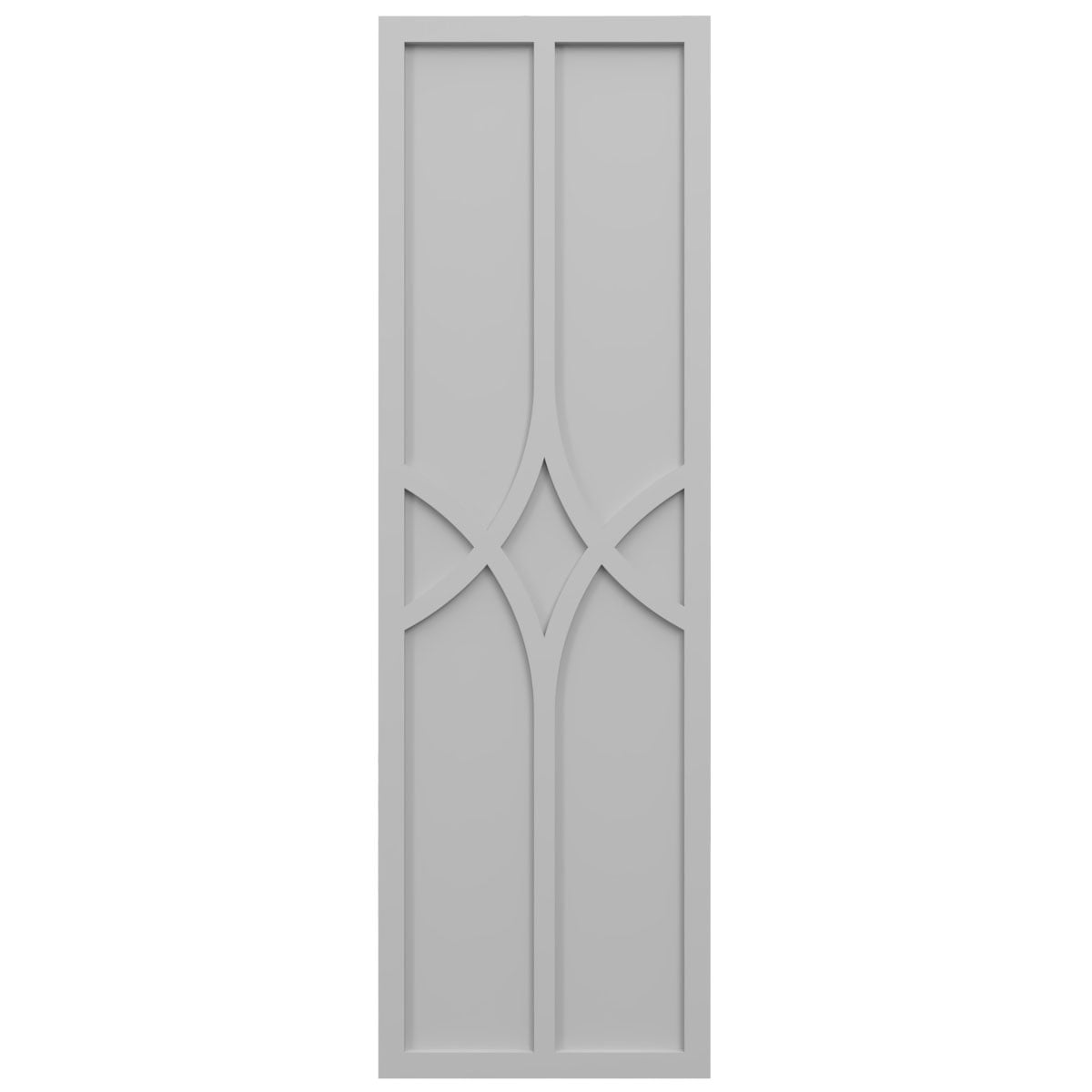 Ekena Millwork 18"W x 47"H True Fit PVC Cedar Park Fixed Mount Shutters, Primed (Per Pair - Hardware Not Included)