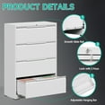 thumbnail image 4 of 4 Drawer Lateral File Cabinet, Metal Lateral File Cabinet with Lock, Office Lateral Filing Storage Cabinet for Hanging Files Letter/Legal/F4/A4 Size, Easy Assemble White, 4 of 5