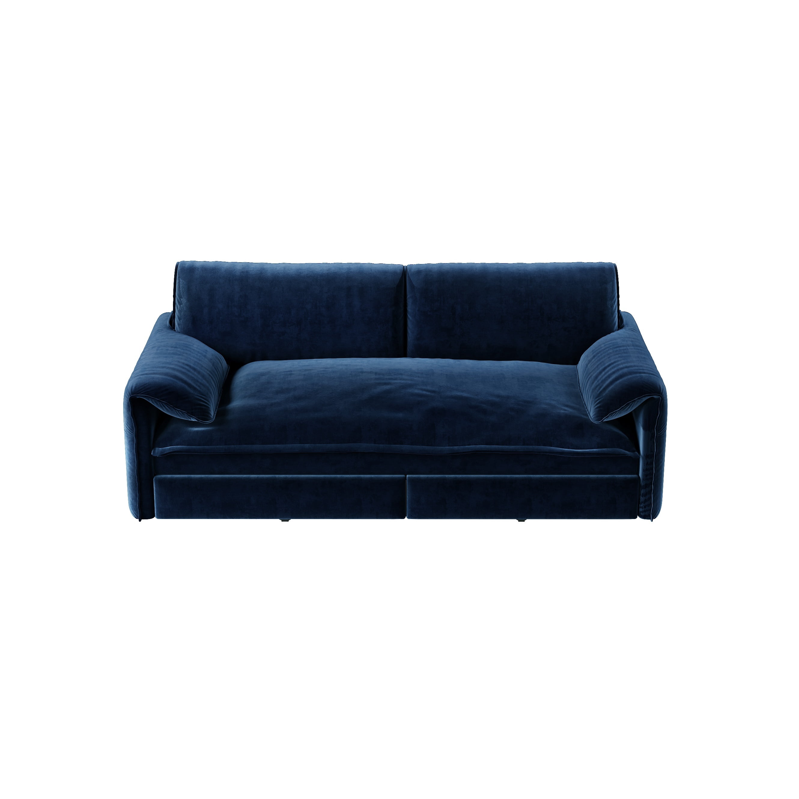 3-in-1 Queen Pull Out Sofa Bed, 66" Velvet Convertible Sleeper Couch with Deep Seat & Storage Pocket, Modern Folding Futon Sofa Bed, Blue