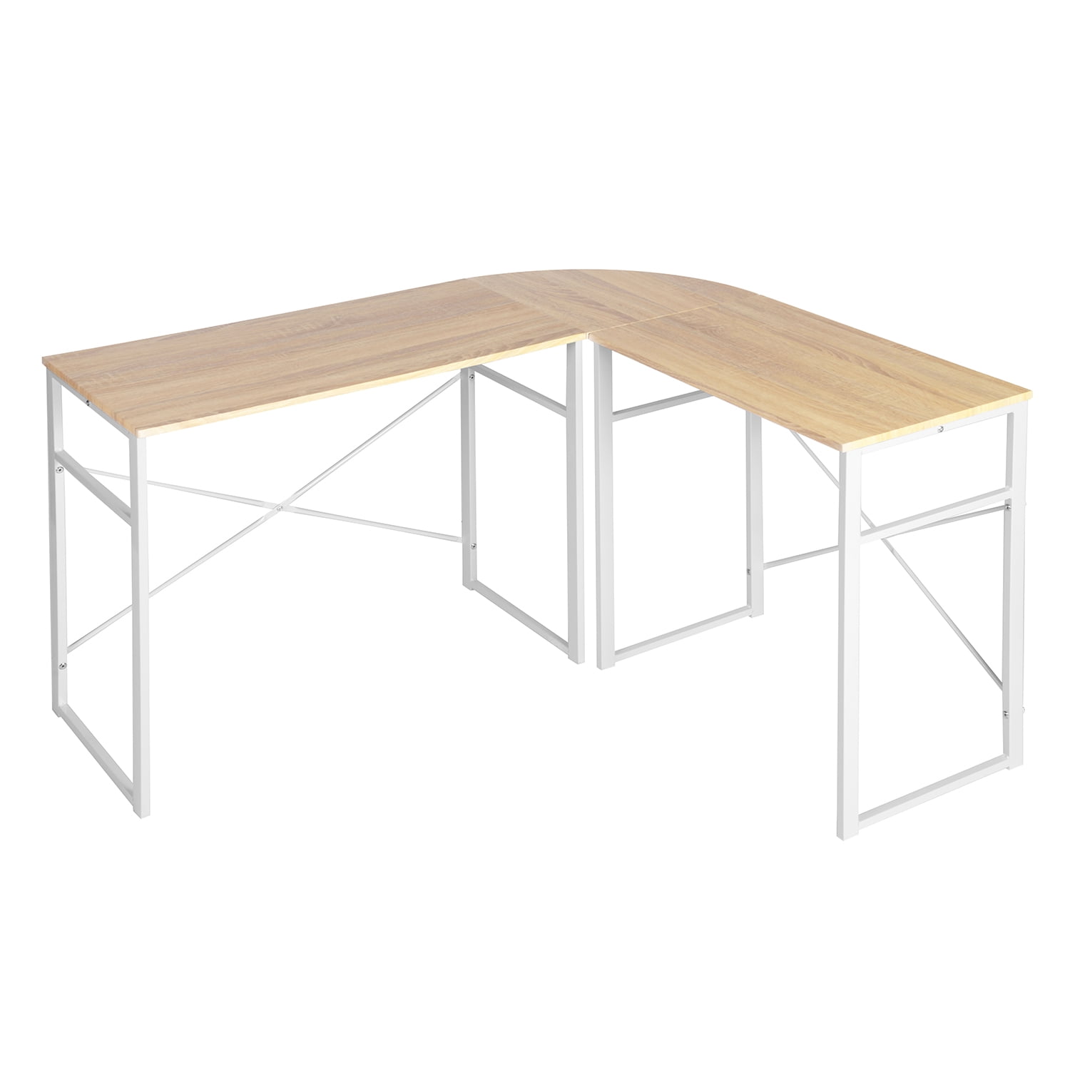 Kepooman L Shaped Desk, 48 Inch Writing Study Desk Office Desk, Large Computer Gaming Desk Workstation for Small Space, Wood Color Kepooman L Shaped Desk, 48 Inch Writing Study Desk Office Desk, Large Computer Gaming Desk Workstation for Small Space, Wood Color