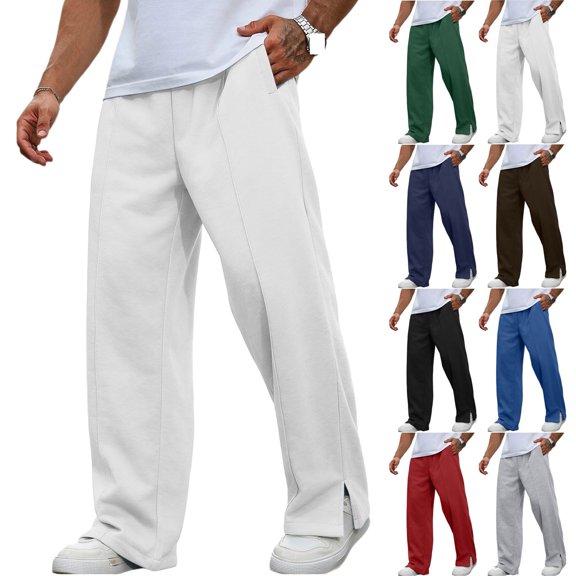 Barrel Sweatpants Men Fashion Casual Solid Color Loose Winter Drawstring Pockets Pants Sweatpant for Any Occasion