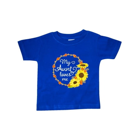 

Inktastic My Aunt Loves Me with Sunflower Wreath Gift Baby Boy or Baby Girl T-Shirt