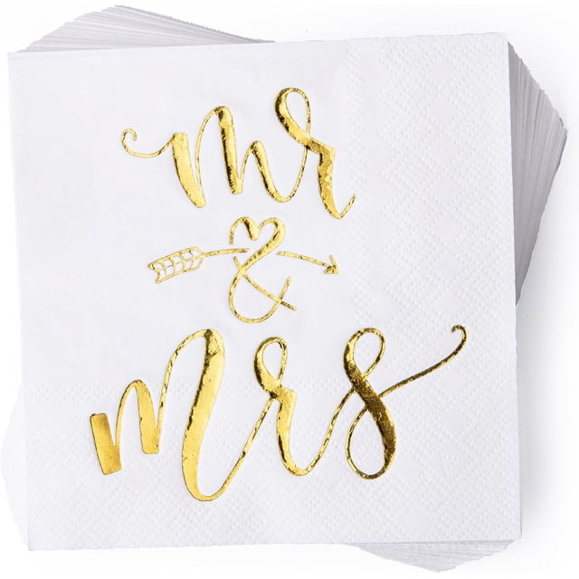 HornPro Gold&White Disposable Napkins, 1 Count, Paper