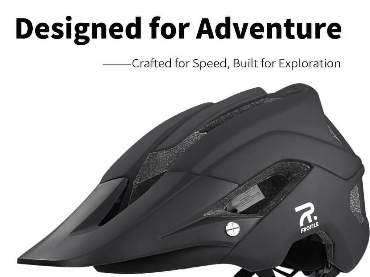 FROFILE MTB Helmet for Men Women - (Medium, Matt Black) Mountain Bike Helmet Adult Men Women Cycling Helmet Road Bike Helmet with Visor