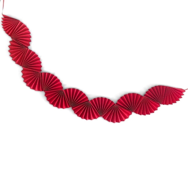 Nvzi 5 elegantes banderines colgantes, banderines de papel con estilo, banderines únicos para bodas, fiestas y decoración del hogar, color rojo