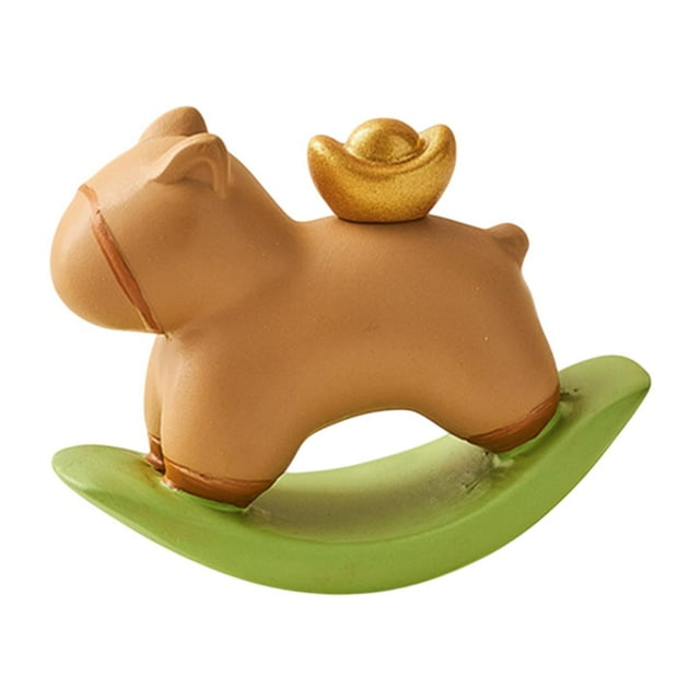 Figura de caballo mecedor, adorno de escritorio, estatua decorativa coleccionable y creativa. Marrón