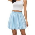 thumbnail image 6 of Siliteelon Women Ruffle Mini Skirt Flowy Skort High Waisted Bubble Hem Built-in Shorts with Pockets, 6 of 6