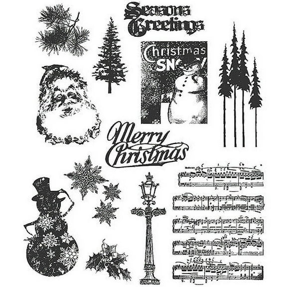 Tim Holtz Cling Stamps 7 Inch X 8.5 Inch-Mini Holidays #2