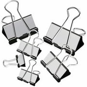 WIOMEASK 100 Pack Binder Clips Paper Clamps Assorted Sizes (Steel), Large, Medium, Small, Mini and Micro, 5 Sizes for Office, School and Home