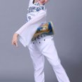 thumbnail image 2 of Blue Traditional Chinese Waist Drum with Adjustable Strap for Playing Use Portable Synthetic Material, 2 of 8