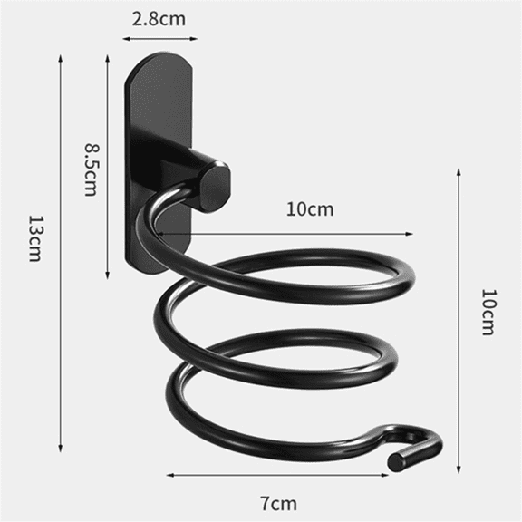 New Arrivals Wall Mounted Hair Dryer Holder black