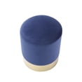 thumbnail image 3 of Inspired Home Violet Ottoman Velour Bleu Marine/ Or, 3 of 6