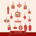 thumbnail image 5 of Chinese New Year Decoration Lion Dance Hanging Tag Chinese Lunar New Year Hanging Decoration,C, 5 of 5