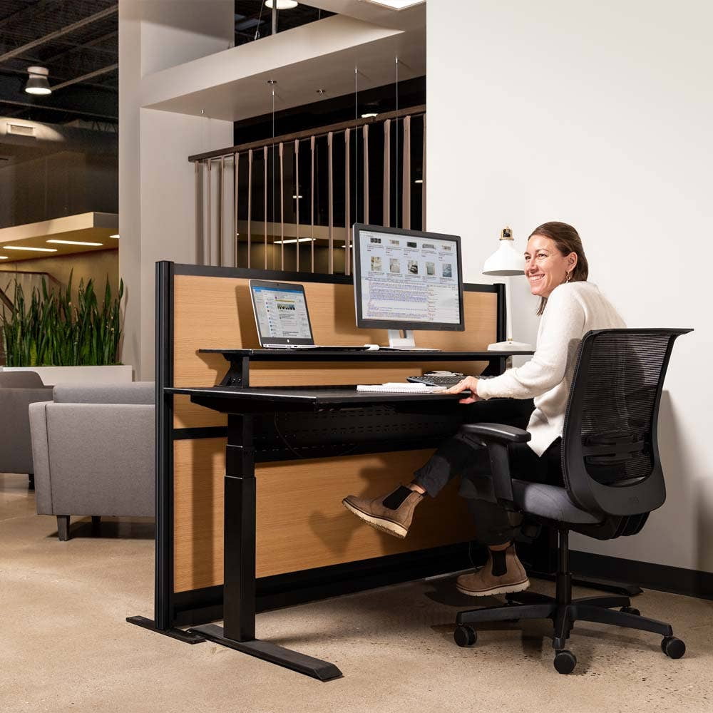 Luxor Beechwood Modular Wall Room Divider System - 70" W x 48" H, Freestanding