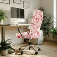 thumbnail image 3 of SCRAWLGOD Leaf Love Red White Valentine's Day Non-Slip Cover for Office Chair Seat Breathable Easy to Install Boss Chair Slipcovers Dustproof Gaming Chair Covers, L, 3 of 7