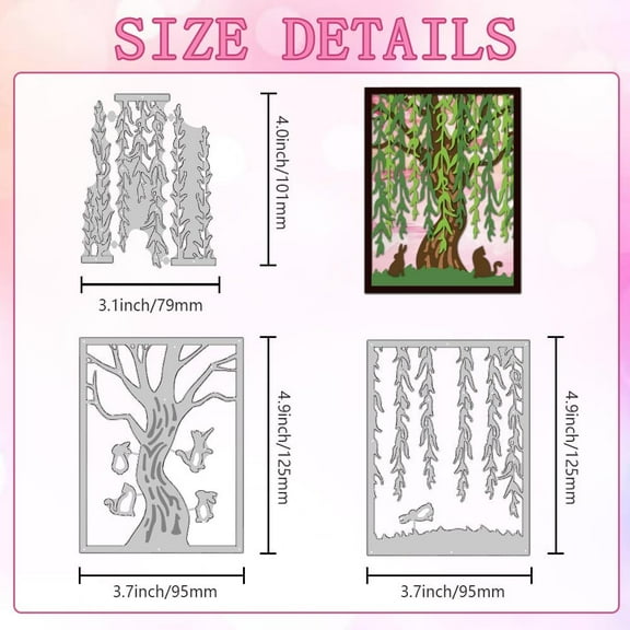 1set Willow Tree Cutting Dies - Carbon Steel Die Cuts for Cards & Paper Craft - Scrapbooking Die Cuts