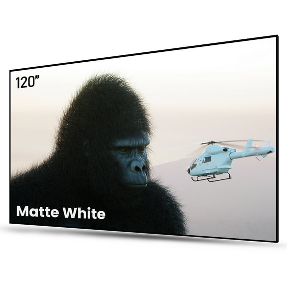 AWOL VISION 120" 16:9 Projector Screen, Fixed Frame Wall Mount Matte White Screen Compatible all type projectors MW-120