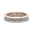 thumbnail image 2 of Natural 2.70Ct Princess Cut Diamond Classic Channel Set Women's Anniversary Wedding Eternity Band Ring Solid 18k Rose Gold F VS2, 2 of 3
