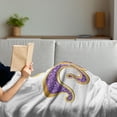 thumbnail image 3 of Fleur De Lis Soft Flannel Fleece Throw Blanket, Ornate Heraldic Design in Nostalgic Medieval Antique Elements, Cozy Plush for Indoor and Outdoor Use, 50" x 60", Yellow Purple, by Ambesonne, 3 of 5