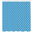 thumbnail image 3 of Geometric Shower Curtain, Bicolour Design Modern Simplistic Pattern with Rhythmic Creative Shapes, Fabric Bathroom Set with Hooks, 69W X 70L Inches, Sea Blue Lime Green, by Ambesonne, 3 of 3