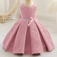 thumbnail image 2 of Vestido de niña de un año de encaje, vestido de princesa para niña de las flores, lazo, disfraz de pasarela, 2 of 6