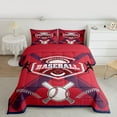 thumbnail image 2 of Feelyou Softball Sports Lover Full Size Comforter Sets, Eat Sleep Baseball Bedding Comforter Set, Teens Kids Boys Girls Reversible Bedding Sets, Red Navy Breathable Home Decor, 3-Piece, 2 of 8