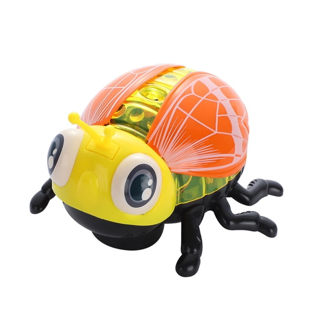 Orange Electric Crawling Bee Toy With Lights Music Pull String Universal Insect Learning Toy For Babies Toddlers Parent Child Interaction 5.91X5.12X3.94In 0.30Lb