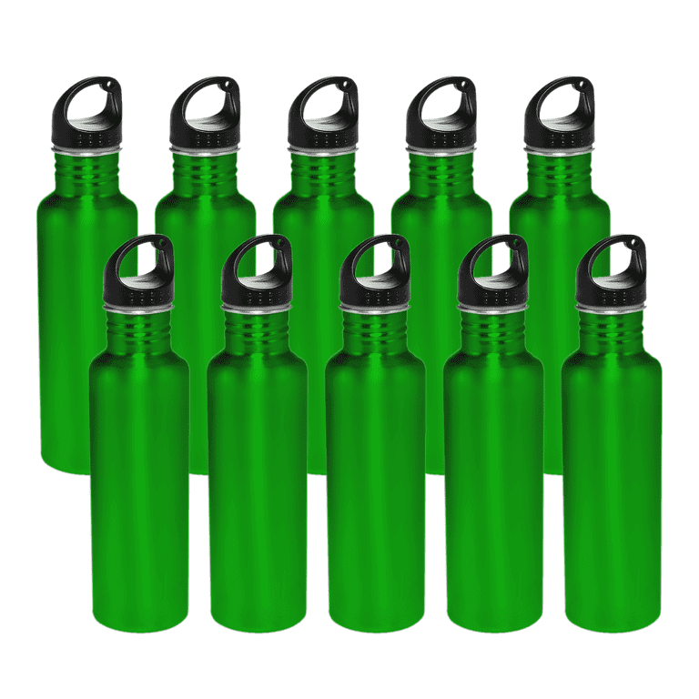 Stainless Steel Water Bottles 26 oz. Set of 10, Bulk Pack - Reusable, Leak  Proof, Perfect for Gym, Hiking, Camping, Outdoor Sports - Green 
