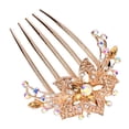 thumbnail image 2 of YOPTOP Rhinestone Hair Comb  Fashion Flower Faux Crystal Shiny Alloy Five-tooth Design Hair Side Comb Insert Comb Hair Accessories for Women/Bride,champagne, 2 of 6