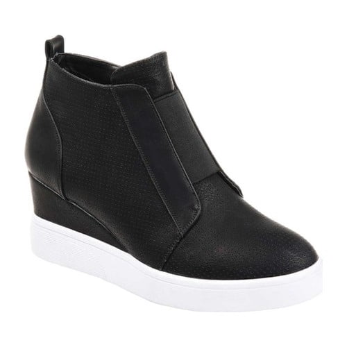 journee collection clara wedge sneaker black