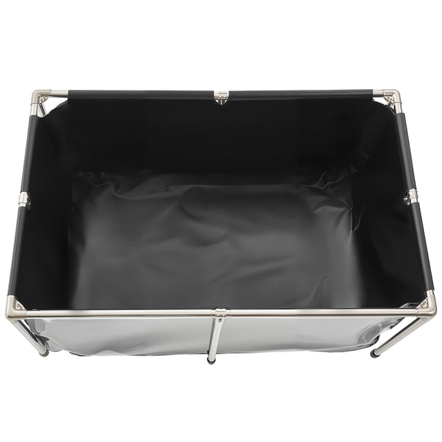 KFFKFF Étang à Poissons en Toile, 126.8 Gal Étang à Poissons hors Sol, Réservoir Koi en PVC avec Panneau de Visualisation Transparent, Réservoir Rectangulaire de Poissons Rouges avec Cadre en Acier Inoxydable et Valve de Vidange