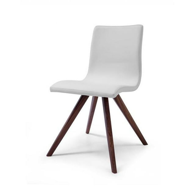 21" X 21" X 33" White Faux Leather / Metal Dining Chair