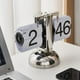 thumbnail image 5 of Reloj digital abatible hacia abajo, retro, minimalista, de un solo pie, mecánico, con tapa automática, reloj de escritorio para el hogar, sala de estar, blanco, 5 of 5