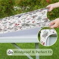 thumbnail image 6 of White Christmas Bird and Pine Pattern Square Fitted Tablecloth with Elastic Edge,Square Table Cover,Washable Elastic Table Cover for Home Kitchen Party Decor 36"x36", 6 of 6