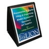 Lion Flip-N-Tell Display Easel Books Letter - 8 1/2" x 11" Sheet Size - 40 Sheet Capacity - 20 Pocket(s) - Polypropylene - Black - 1.04 lb - Recycled - 1 Each
