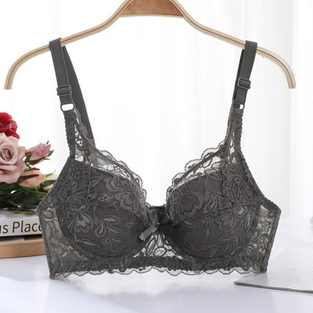 Pavied Push Up Bra Plus Size Bra Women s Casual Fashion Large Size Bra Thin Sponge Underwear Lace Bra Balconette Bras Seamless Bras Army Green 90C