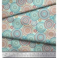 thumbnail image 2 of Soimoi Green polyester Crepe Fabric Circle Art Geometric Print Fabric by the Yard 42 Inch Wide, 2 of 5