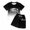 Black1, variant on GobdXE Girls Gradient 2-Piece Outfit, Ombre T-Shirt & Shorts Set Color:Sky Blue,Size:3-4 Years