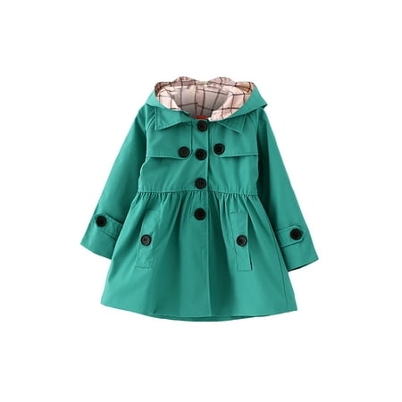 

RPVATI Child Children Kids Girls Long Sleeve Jacket Fleece Pockets Coat Warm Winter Hooded Button Up Jacket 3Y-10Y