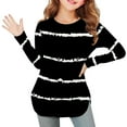 thumbnail image 2 of T-shirts Noirs Garçon Fille pour Sortir pour Enfants Fille Garçon Été Automne Manches Longues Col Rond Spandex Graphique Tunique Ajustée Rayée Fente Hauts Chemise Enfant 2025 Vêtements Concert Country Y2K 3 Ans, 2 of 6
