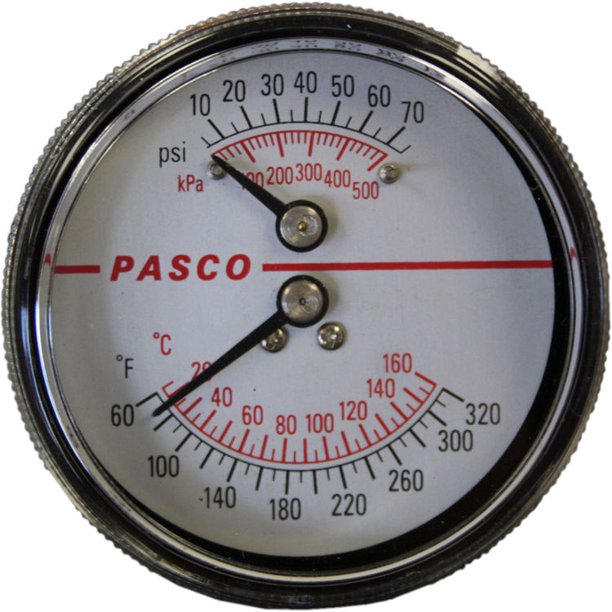 Pasco 1435 21/2" Temp & Pressure Boiler Gauge