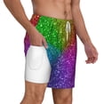 thumbnail image 3 of Balery Colorful Glitter Mens Swim Trunks Swim Shorts for Men Quick Dry Inseam Beach Shorts with Compression Liner Pocket-Medium, 3 of 9