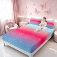 thumbnail image 3 of Homewish Psychedelic Stars Bed Sheets, Blue Pink Ombre Full Size Sheets, 4pcs (1 Flat Sheet, 1 Fitted Sheet and 2 Pillowcases), 3 of 6