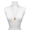 thumbnail image 3 of Delight Jewelry Acrylic Medium Leaf Mixed Brown and Yellow Be Strong and Courageous Engraved Cross Zoey Necklace, 28", 3 of 4
