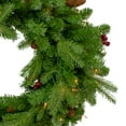 thumbnail image 3 of Northlight Real Touch™️ Pre-Lit Mixed Winter Berry Pine Artificial Christmas Wreath - 24" - Clear, 3 of 7